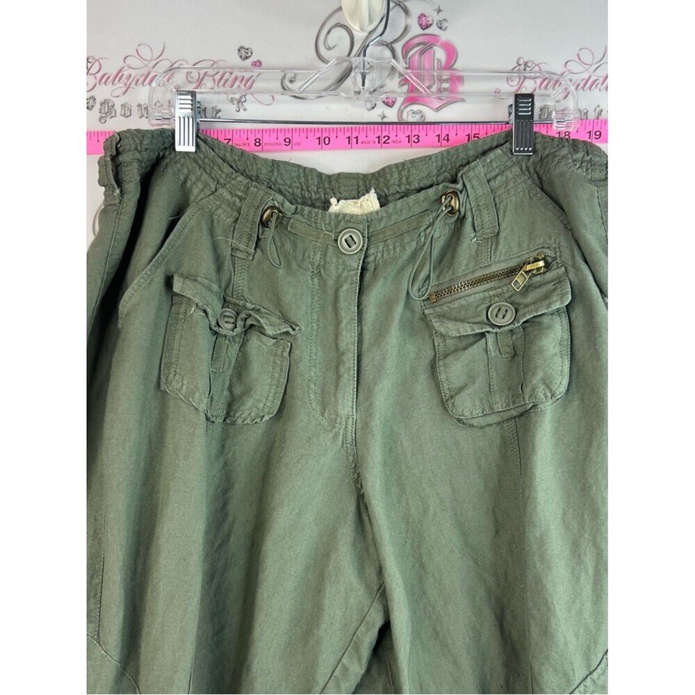 MXM cargo pants military green pockets Olive Green Boot-Cut Cargo Pants - Picture 6 of 12